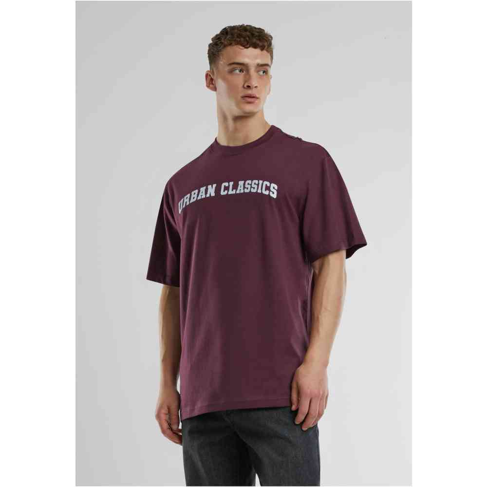 Urban Classics - UC College Logo Tall Tshirt Homme - Rouge